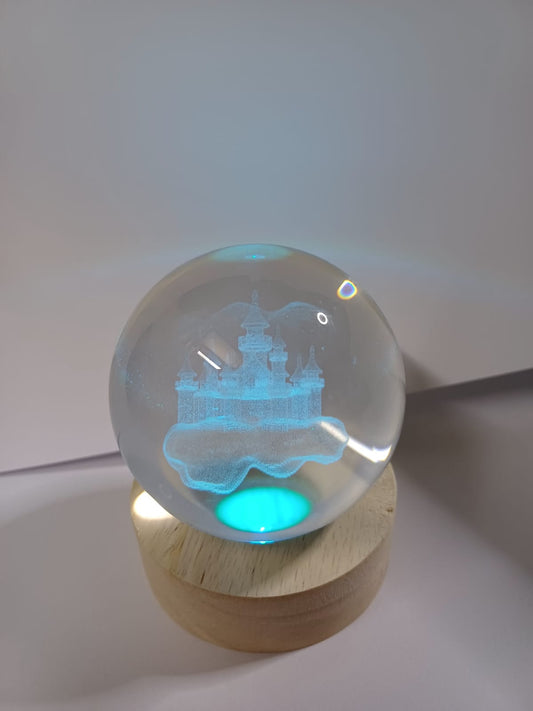 Lampara Bola 3D delfín- castillo - rueda