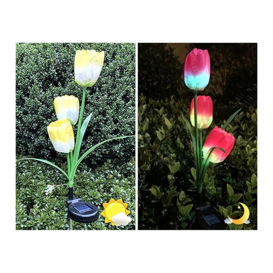 Flor de luces solar diseño de tulipán