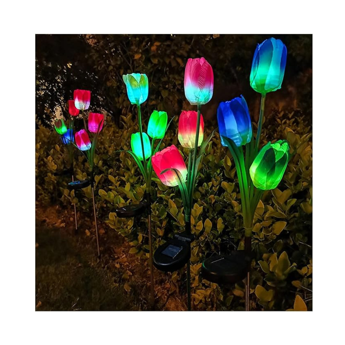 Flor de luces solar diseño de tulipán