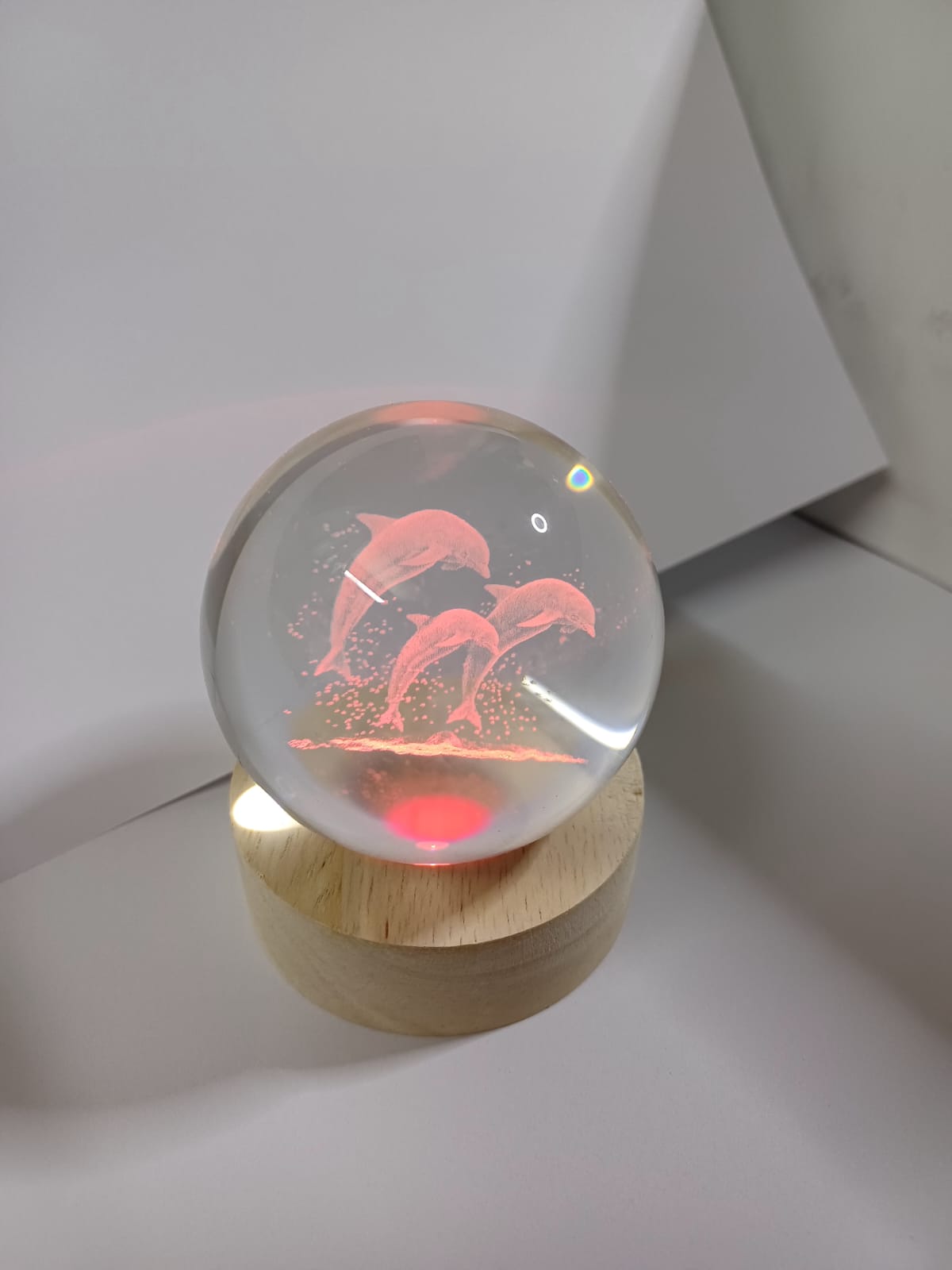 Lampara Bola 3D delfín- castillo - rueda