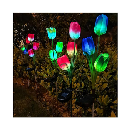 Flor de luces solar diseño de tulipán