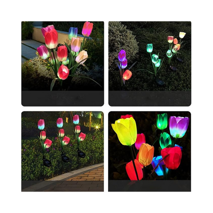 Flor de luces solar diseño de tulipán