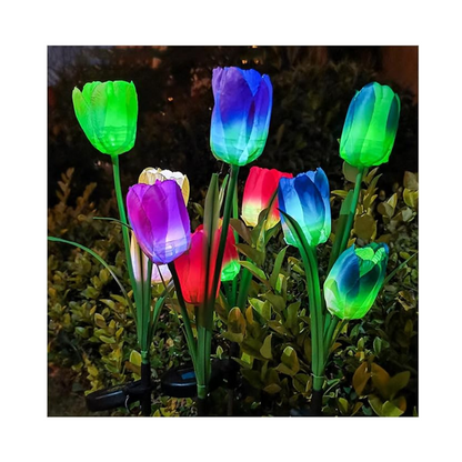 Flor de luces solar diseño de tulipán